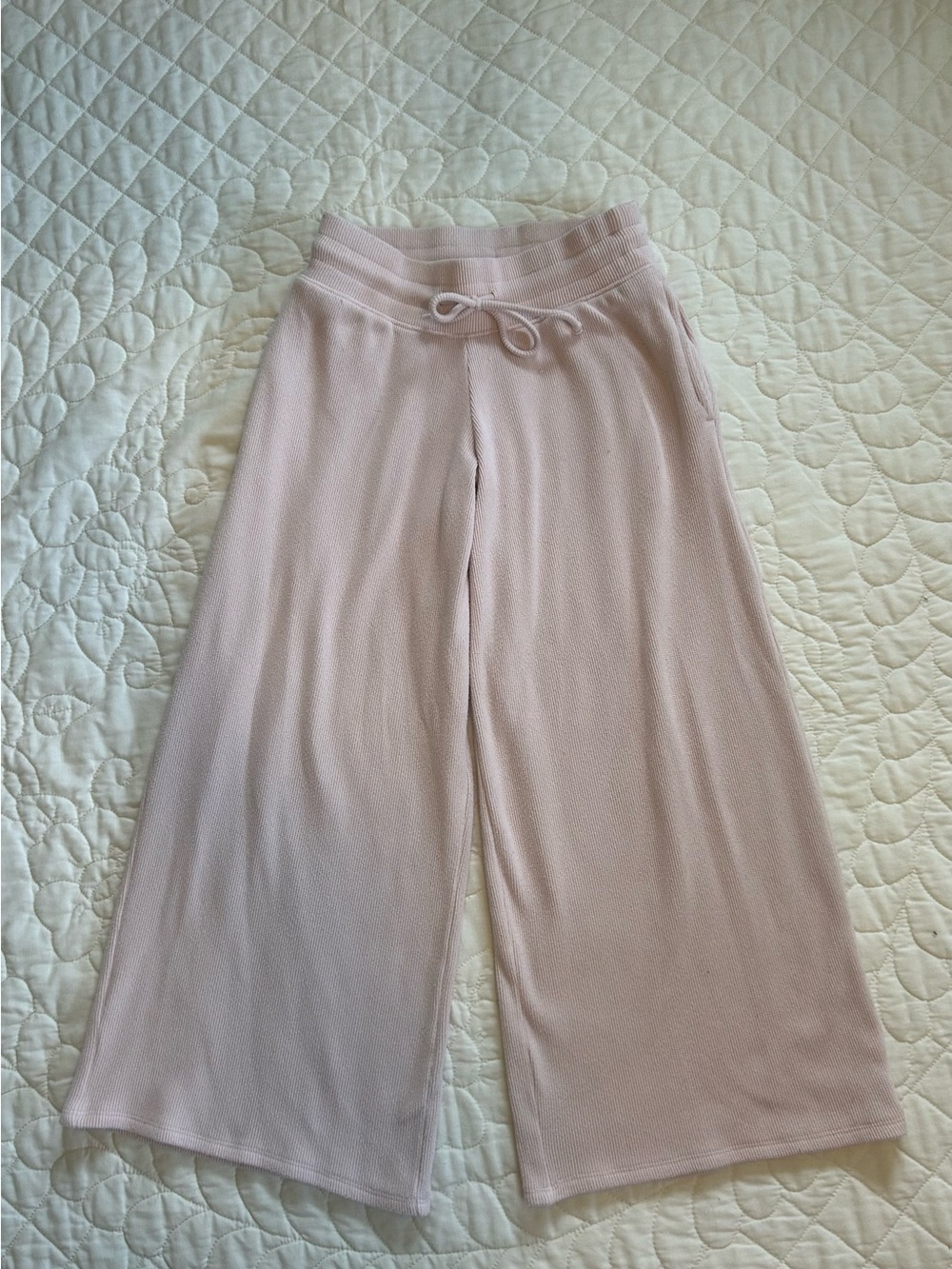 Hollister Wide Leg Knit Pants in Light Pink